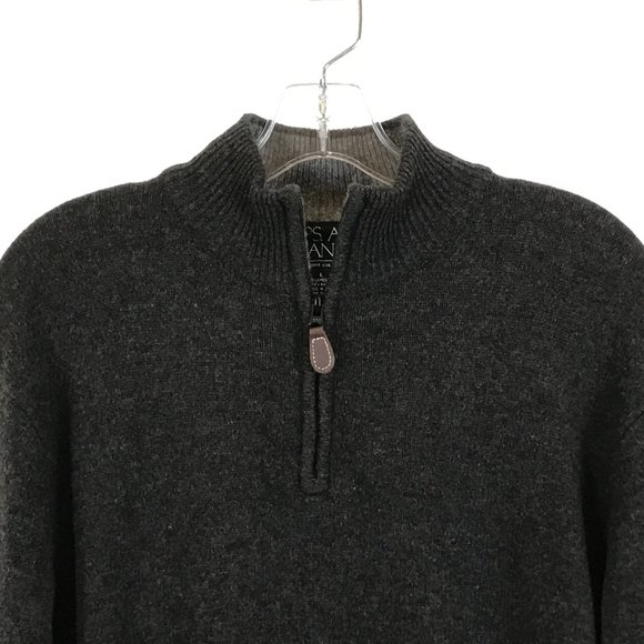 Men Large Jos A Bank Lamb Wool Quarter Zip Sweater - Picture 2 of 3